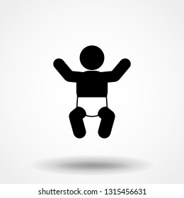 Baby icon simple flat style vector illustration. Baby sign.