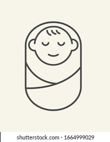 baby icon, a sleeping baby vector