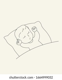 icono del bebé, vector del bebé dormido