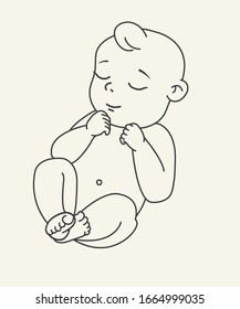icono del bebé, vector del bebé dormido