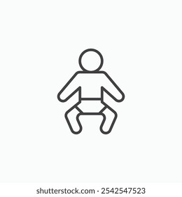 Icono del bebé en color blanco y negro sólido