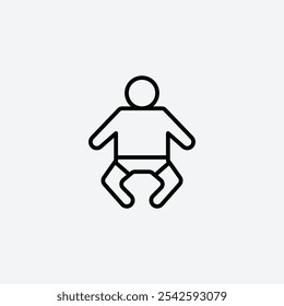 Baby icon in stroke line.