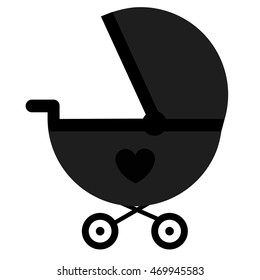 baby icon stroller. Template for design and decoration. vector illustration. baby black icon stroller. baby icon stroller. baby icon stroller.