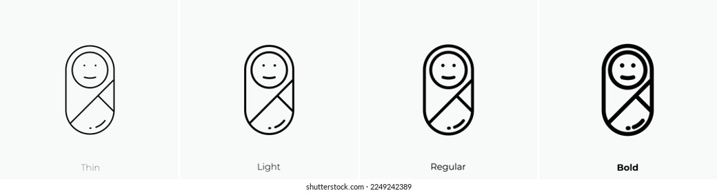 baby icon. Thin, Light Regular And Bold style design isolated on white background