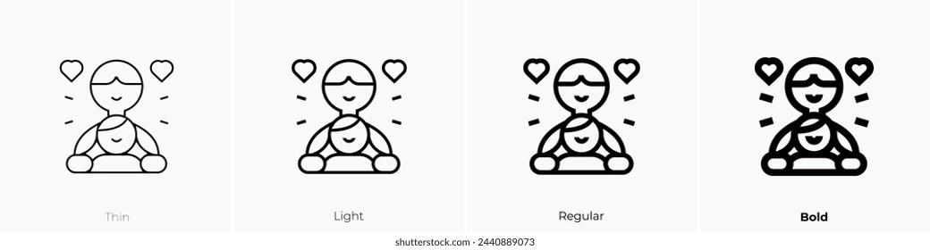 baby icon. Thin, Light Regular And Bold style design isolated on white background