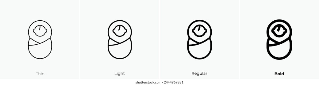 baby icon. Thin, Light Regular And Bold style design isolated on white background