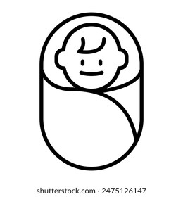 Baby icon in thin line style Vector illustration graphic design