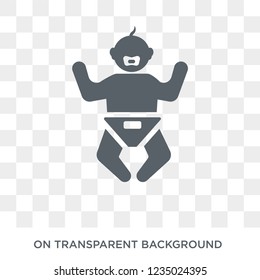 Baby icon. Trendy flat vector Baby icon on transparent background from People collection. 