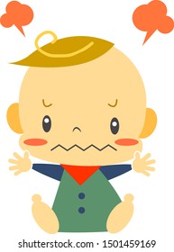 baby icon in various emotion, angry
