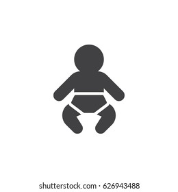 Baby icon vector, filled flat sign, solid pictogram isolated on white. Symbol, logo illustration. Pixel perfect