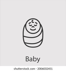 baby icon vector icon.Editable stroke.linear style sign for use web design and mobile apps,logo.Symbol illustration.Pixel vector graphics - Vector
