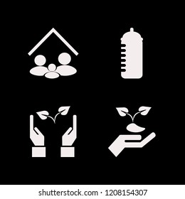 baby icon. baby vector icons set family home, hand sprout, baby feeding bottle and hands sprout