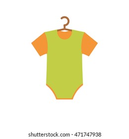 Baby icon vector illustration in flat style. Colorful cloth isolated on wight background.