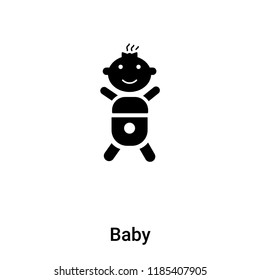 Baby icon vector isolated on white background, logo concept of Baby sign on transparent background, filled black symbol