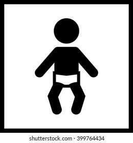 Baby icon .Vector baby icon isolated on a white background.Vector baby in diapers sign