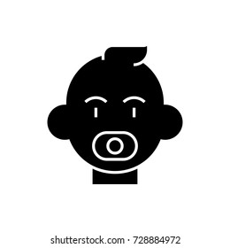 baby icon vector isolated on white background