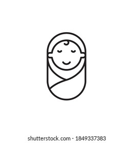 baby icon vector. outline style design. isolated on white background
