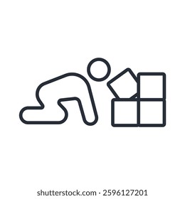 baby icon. vector.Editable stroke.linear style sign for use web design,logo.Symbol illustration.
