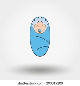 Baby icon for web and mobile application. Vector illustration on a white background. Doodle, cartoon style.