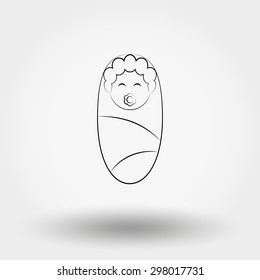 Baby icon for web and mobile application. Vector illustration on a white background. Doodle, cartoon style.