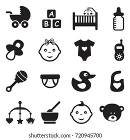 Baby Icons Black Flat Design Vector Stock Vector (Royalty Free ...