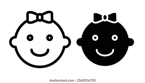 Baby Icons. black and white vector illustration set.