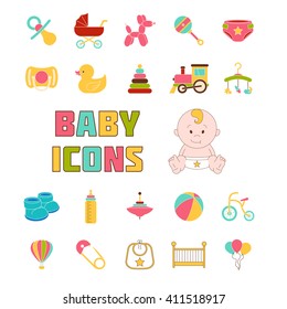 Baby Icons. Children toy. Child, kid, baby boy, newborn. Baby Newborn.  Children icon. Kids toy. Baby bicycle. Child set. ball. Childhood. Baby bottle.  