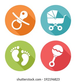 Baby icons, flat design