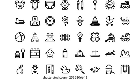 Baby icons High-Quality Vector Icons Collection with Editable Stroke. Ideal for Professional and Creative Projects.