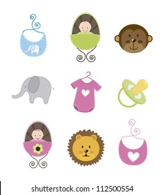 baby icons isolated over white background. vector illustration