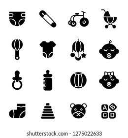 Baby Icons Pack Isolated Baby Symbols Stock Vector (Royalty Free ...