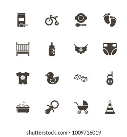 Baby icons. Perfect black pictogram on white background. Flat simple vector icon.