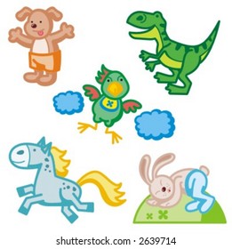 Baby icons series. Animals. Check my portfolio for much more of this series.