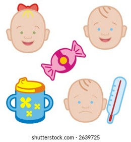 Baby icons series. Check my portfolio for much more of this series as well as thousands of similar and other great vector items.