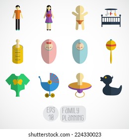 Baby icons set. 