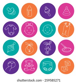 Baby icons set.