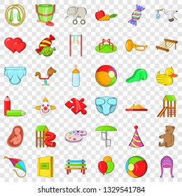 Baby icons set. Cartoon style of 36 baby vector icons for web for any design