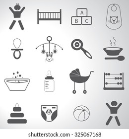 Baby icons set illustration