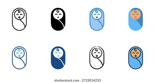 Babysymbole setzen eine Sammlung mit mehreren Stilen. Bearbeitbarer Strich 
