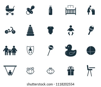 Baby icons set. Premium quality symbol collection. Baby icon set simple elements.