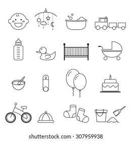 baby icons set vector design