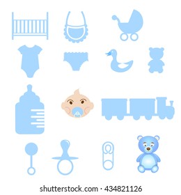 Baby icons set. Vector stock.