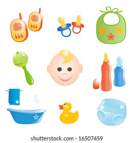 Baby icons set. Vector-Illustration