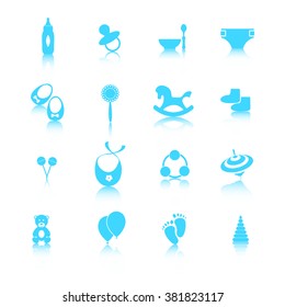 Baby icons set, vector.Kids set.