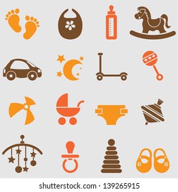 Baby icons set.Vector