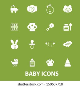 baby icons, signs set, vector