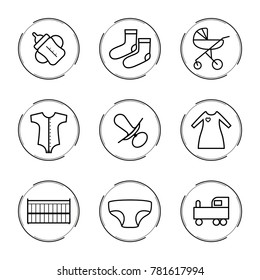 Baby icons signs symbols on a transparent background. Vector illustration