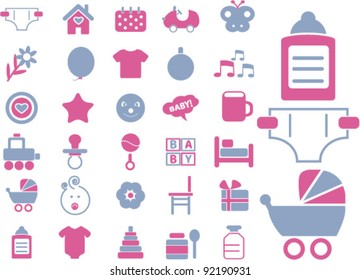 baby icons, signs, vector illustrations