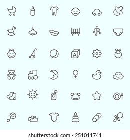Iconos para bebés, diseño simple y delgado
