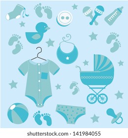 baby icons skin over blue background vector illustration